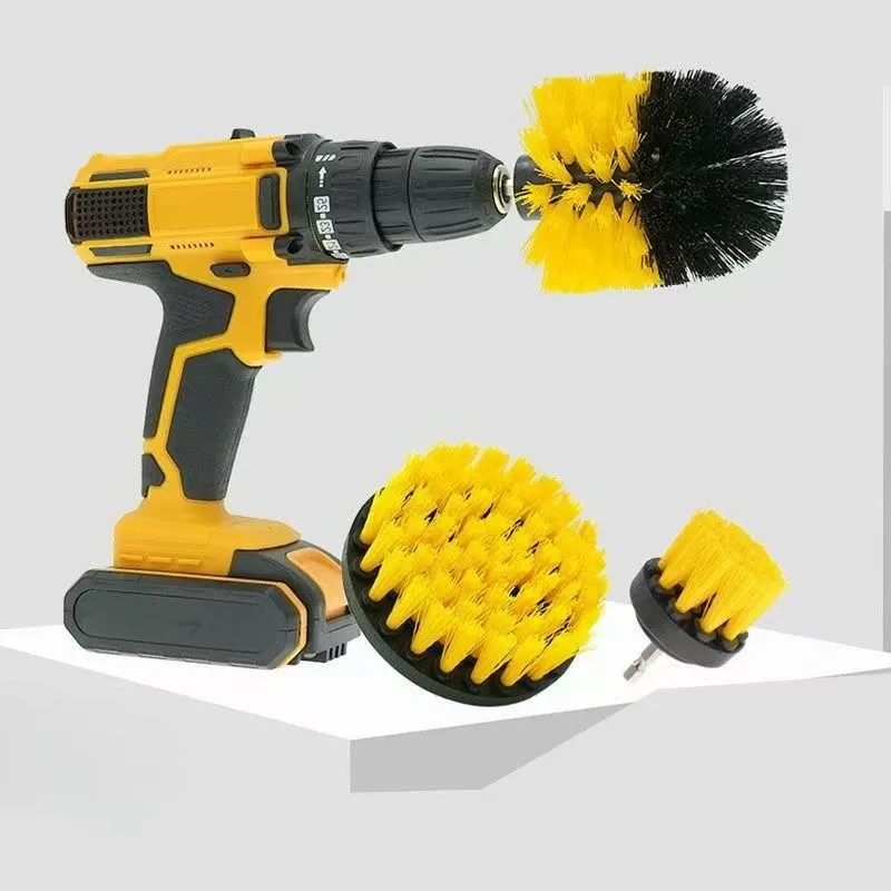 Kit de brosses de nettoyage pour perceuse en nylon, pour tapis, vitres et pneus (2 à 5 pouces)