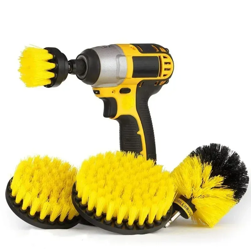 Kit de brosses de nettoyage pour perceuse en nylon, pour tapis, vitres et pneus (2 à 5 pouces) 2