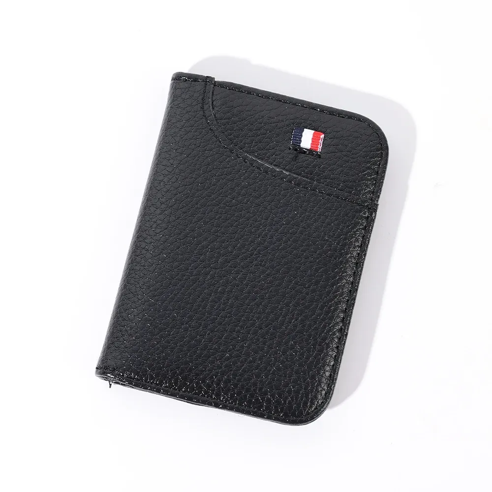 Portefeuille fin et souple en simili cuir PU pour homme, format compact pour cartes de crédit 8