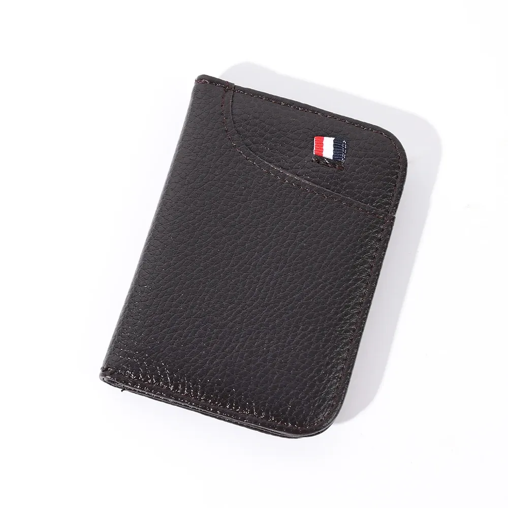 Portefeuille fin et souple en simili cuir PU pour homme, format compact pour cartes de crédit 7