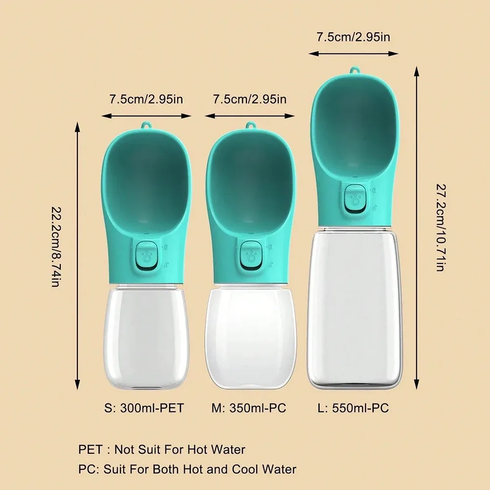 Bouteille d'eau nomade pour chien en situation