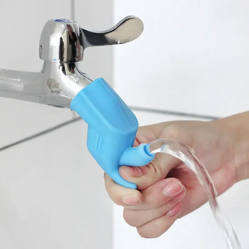 Rallonge de robinet en silicone haute élasticité, accessoire de lavage pour enfants, pour salle de bains et cuisine 2