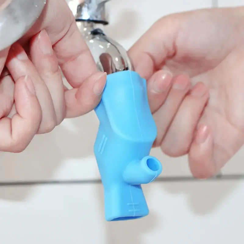Rallonge de robinet en silicone haute élasticité, accessoire de lavage pour enfants, pour salle de bains et cuisine 3
