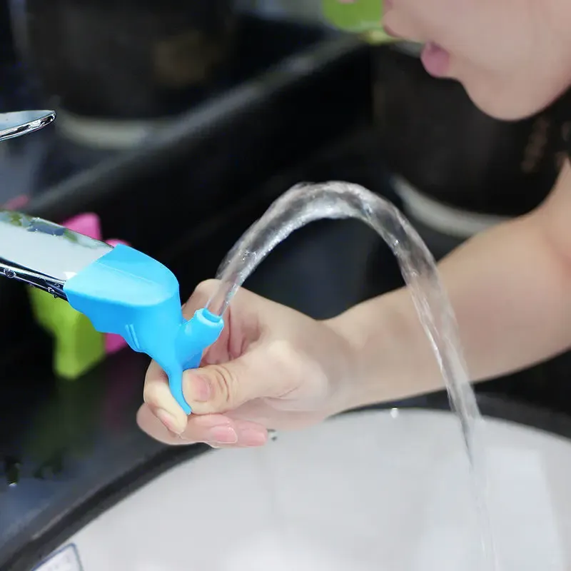 Rallonge de robinet en silicone haute élasticité, accessoire de lavage pour enfants, pour salle de bains et cuisine 4