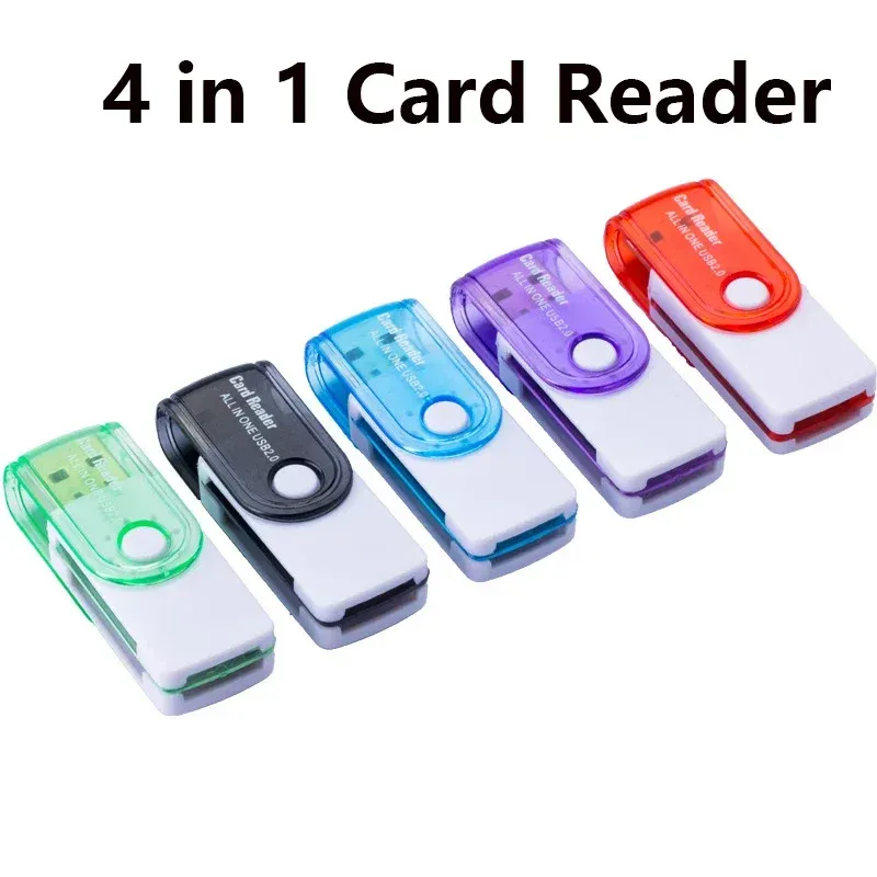 Lecteur de carte mémoire USB 4 en 1 : adaptateur USB 2.0 pour cartes SD, Micro SD, TF et MS M2, compatible ordinateur et smartphone Android 2