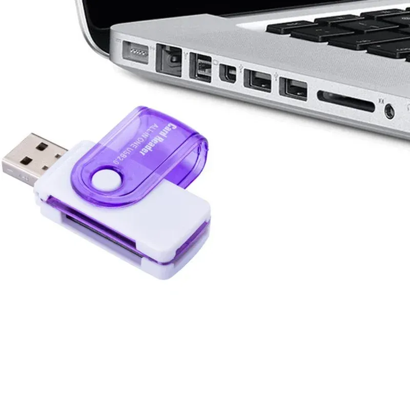 Lecteur de carte mémoire USB 4 en 1 : adaptateur USB 2.0 pour cartes SD, Micro SD, TF et MS M2, compatible ordinateur et smartphone Android 5