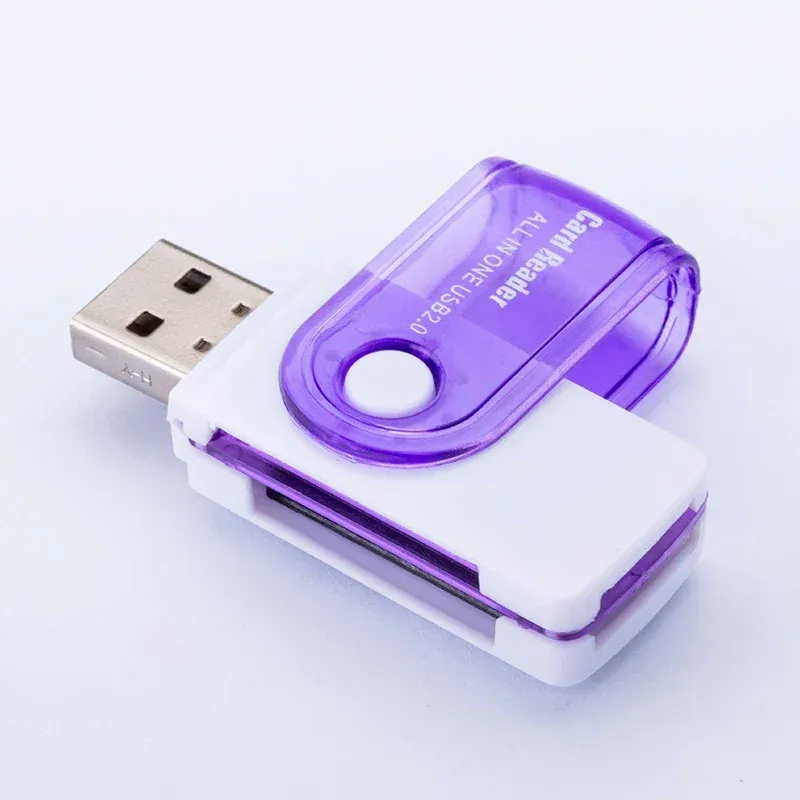 Lecteur de carte mémoire USB 4 en 1 : adaptateur USB 2.0 pour cartes SD, Micro SD, TF et MS M2, compatible ordinateur et smartphone Android 7