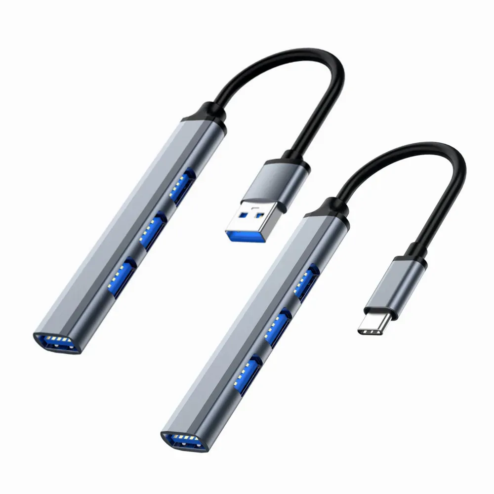 Hub USB Type-C 4 ports USB 3.0 / 3.1 avec adaptateur répartiteur OTG pour Huawei, Xiaomi, Lenovo, MacBook et PC