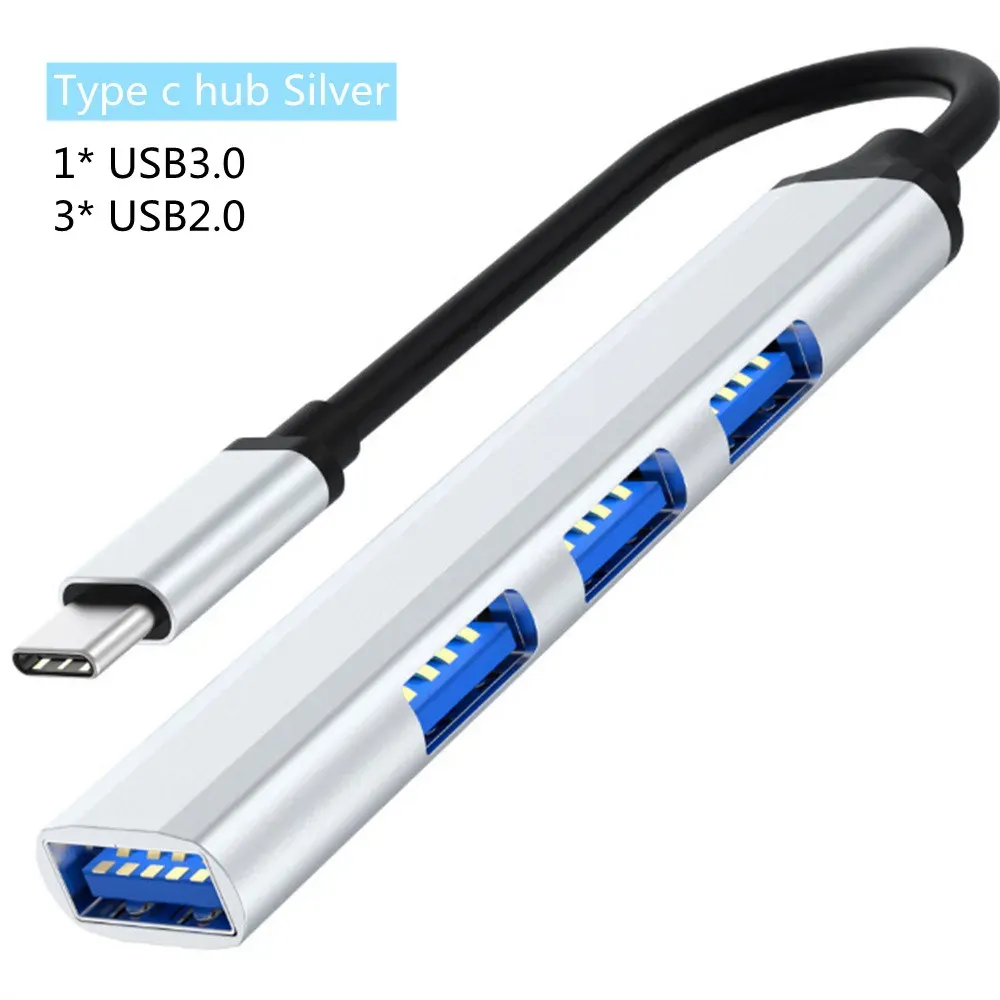 Hub USB Type-C 4 ports USB 3.0 / 3.1 avec adaptateur répartiteur OTG pour Huawei, Xiaomi, Lenovo, MacBook et PC 9