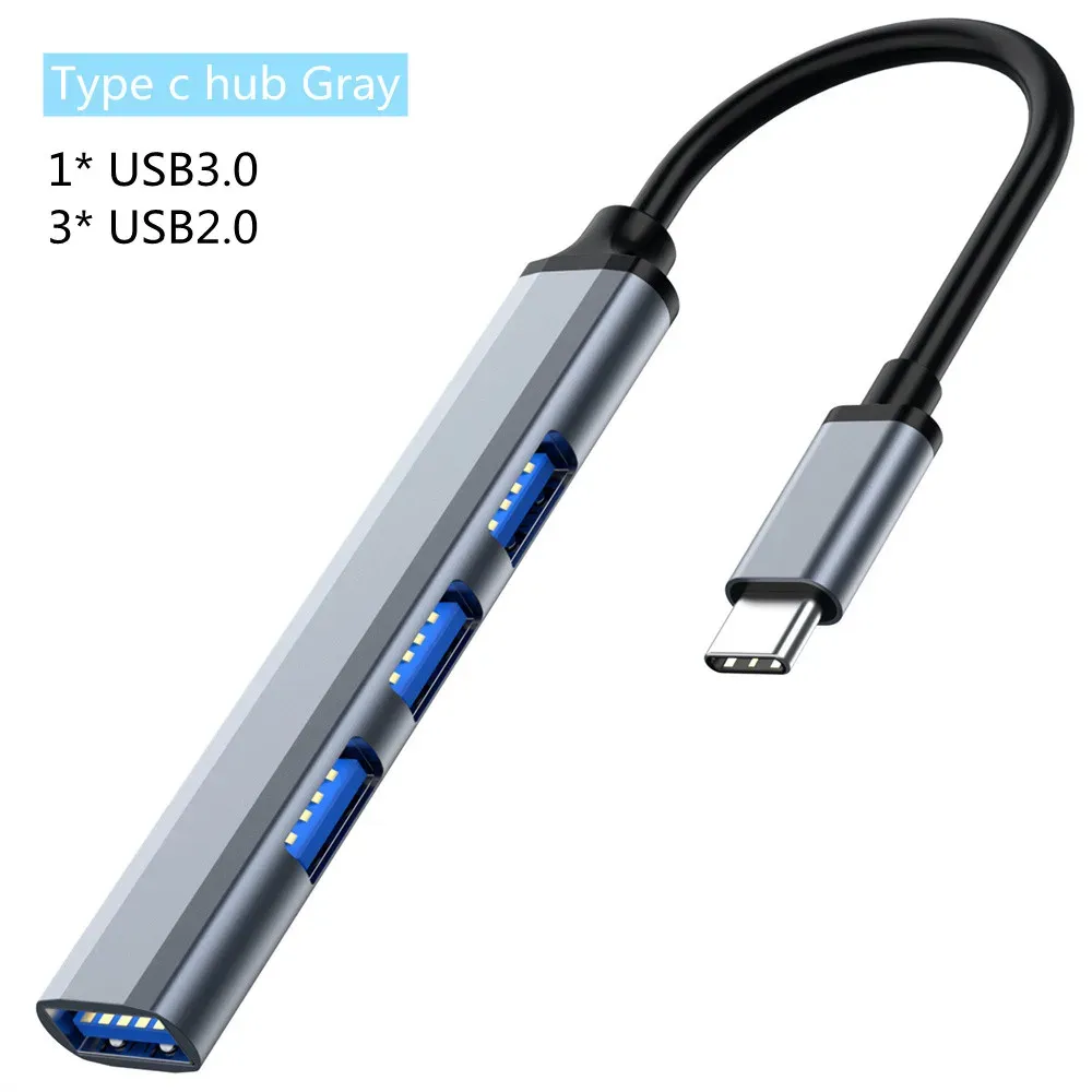 Hub USB Type-C 4 ports USB 3.0 / 3.1 avec adaptateur répartiteur OTG pour Huawei, Xiaomi, Lenovo, MacBook et PC 11