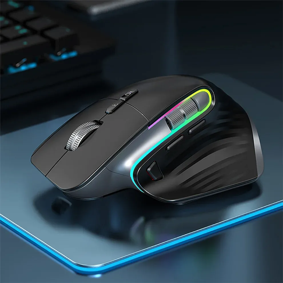 Souris sans fil Bluetooth 2.4 GHz, RVB, design ergonomique, pour ordinateur de bureau et gaming 6
