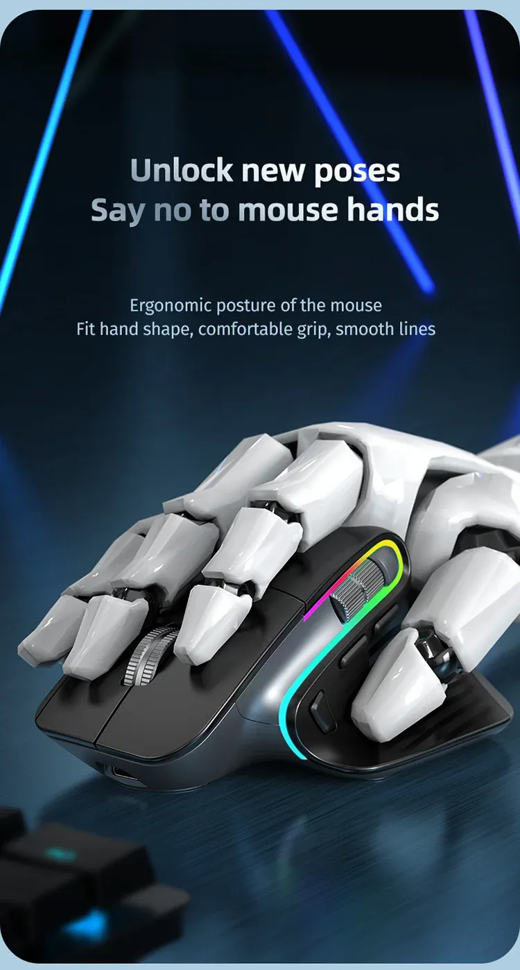 Souris sans fil avec câble de recharge USB Type-C