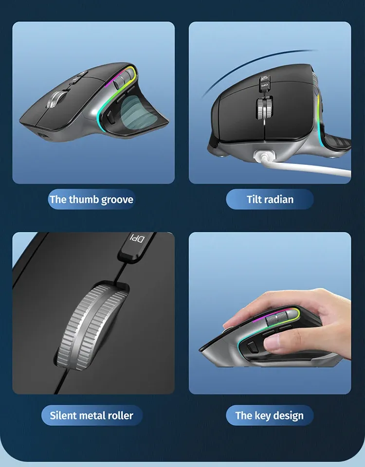 Détail des boutons et de la molette de la souris