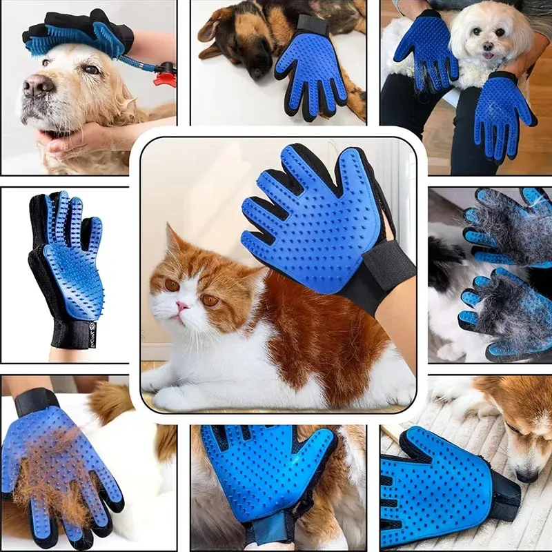 Gant de toilettage en silicone pour chiens et chats, brosse de bain et peigne de nettoyage pour animaux de compagnie 2
