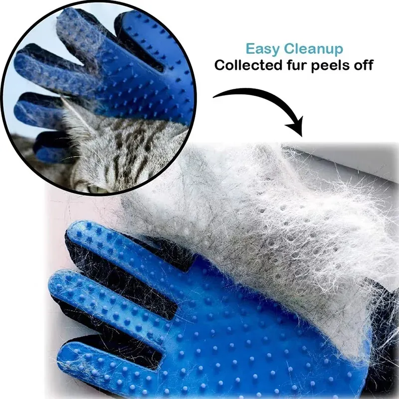 Gant de toilettage en silicone pour chiens et chats, brosse de bain et peigne de nettoyage pour animaux de compagnie 4