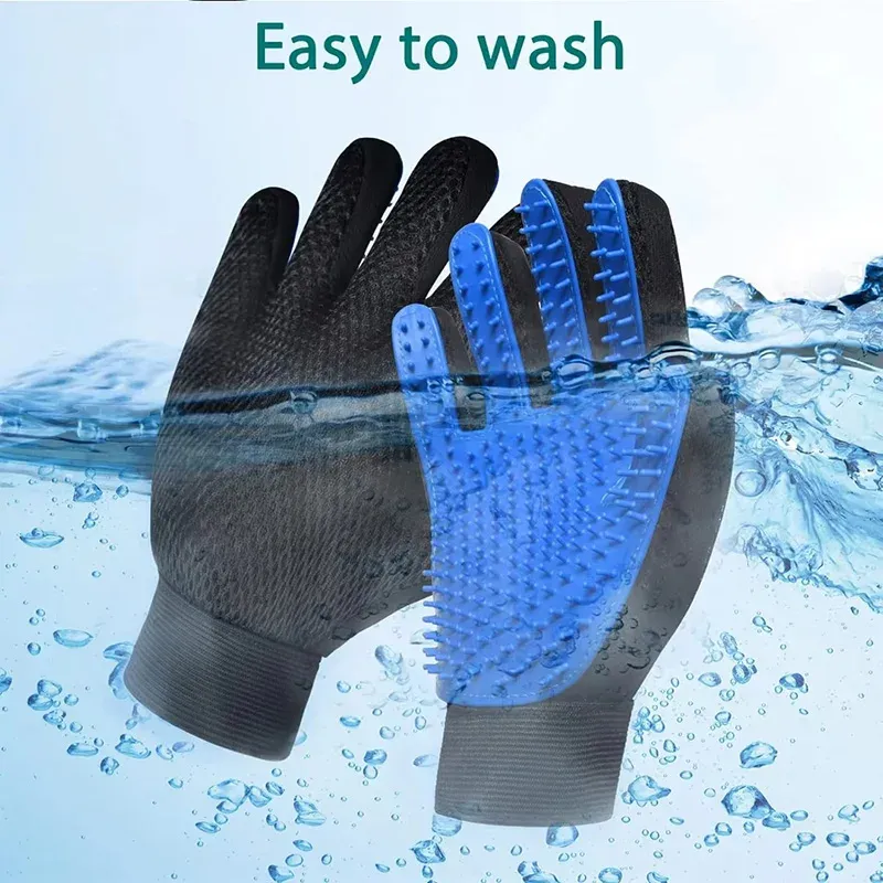 Gant de toilettage en silicone pour chiens et chats, brosse de bain et peigne de nettoyage pour animaux de compagnie 5
