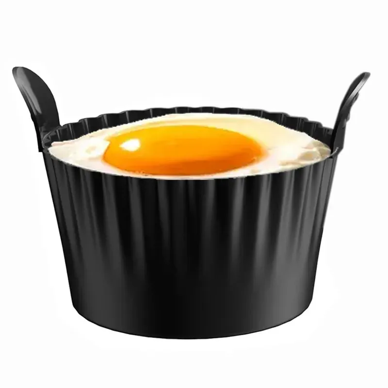Ramequins ronds en silicone antiadhésifs et réutilisables pour friteuse à air, qualité alimentaire, lot de 4 5