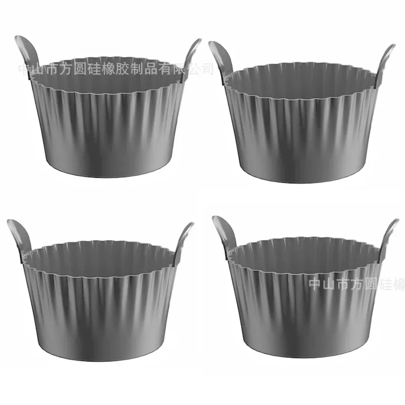 Ramequins ronds en silicone antiadhésifs et réutilisables pour friteuse à air, qualité alimentaire, lot de 4 7