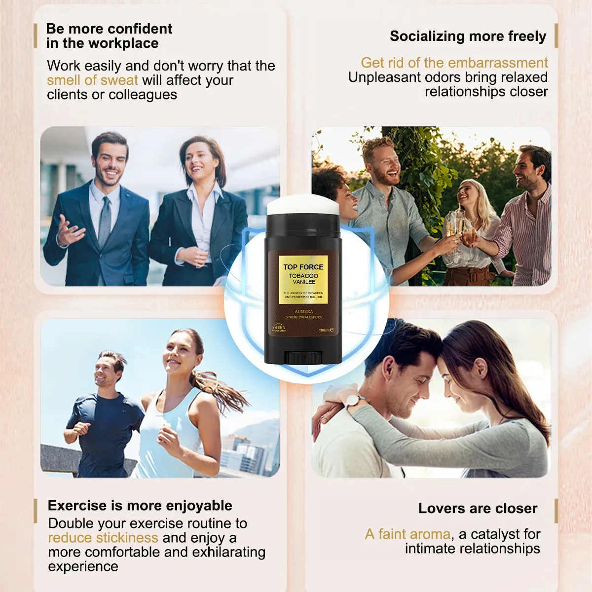 Déodorant anti-transpirant pour homme, parfum frais et longue durée 5
