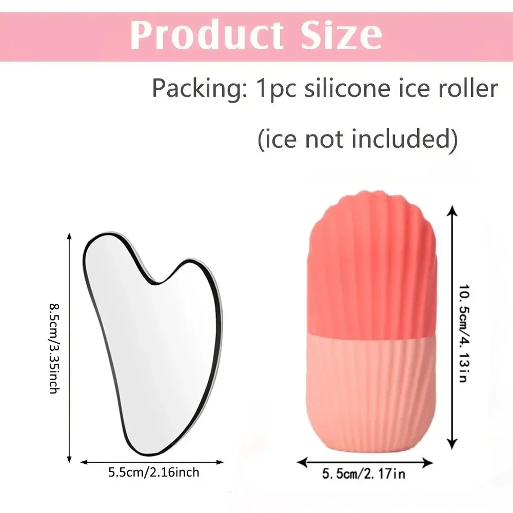 Ensemble de rouleaux de massage facial en acier inoxydable avec pierre Gua Sha, outils de soin de la peau pour le lifting et le massage du visage 6