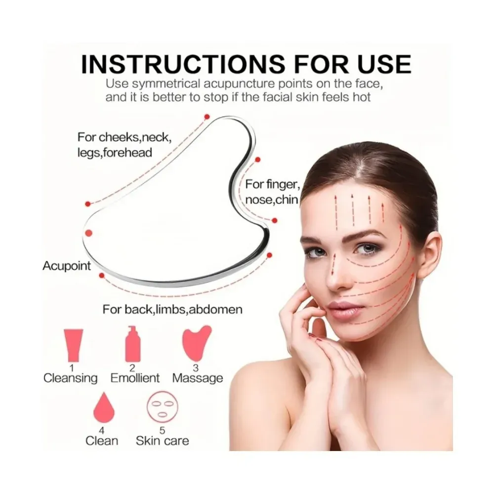 Accessoires de massage facial en acier inoxydable