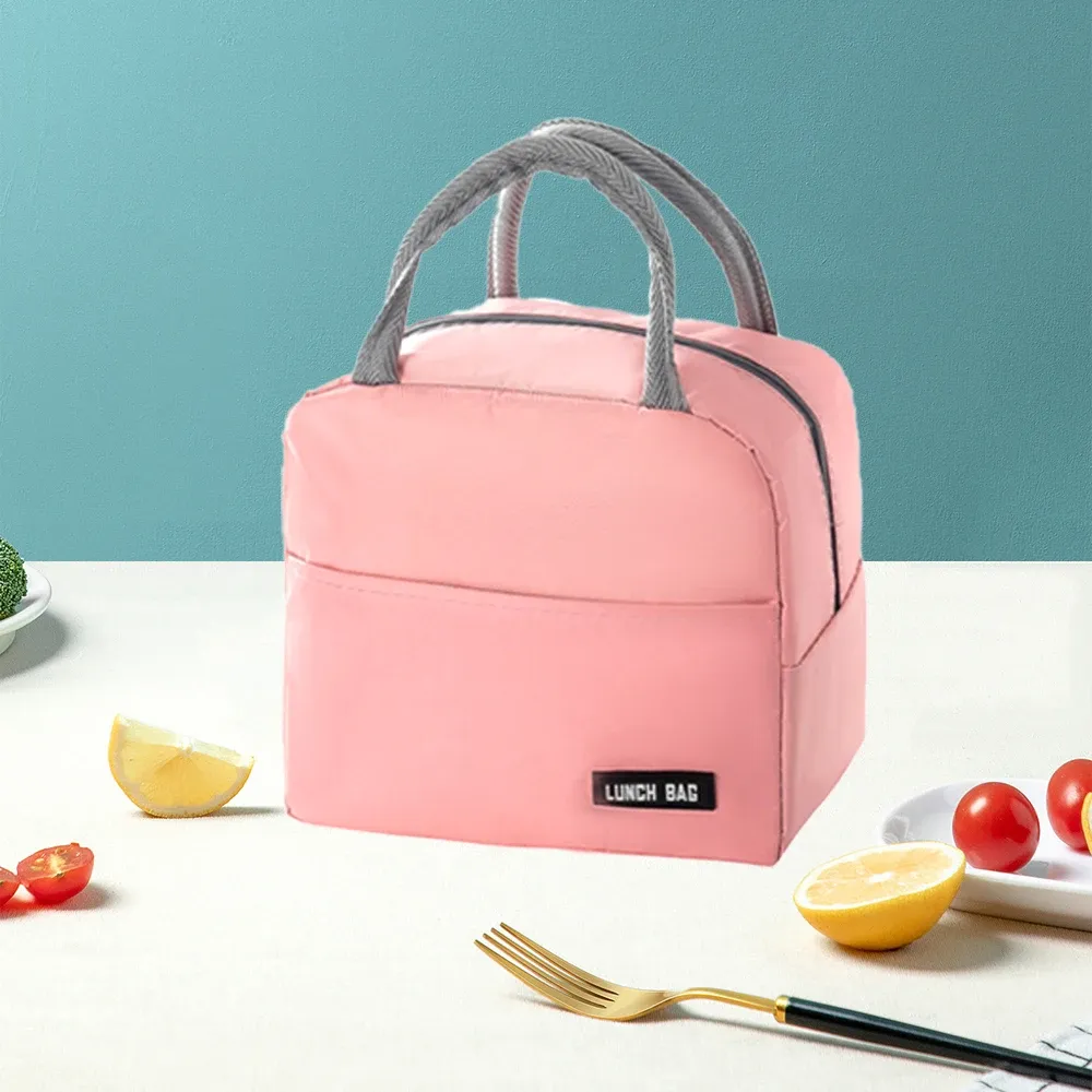 Sac à déjeuner isotherme portable en sergé uni 3