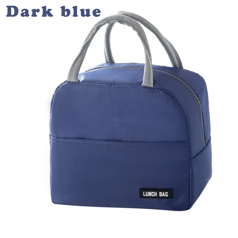 Sac à déjeuner isotherme portable en sergé uni 11