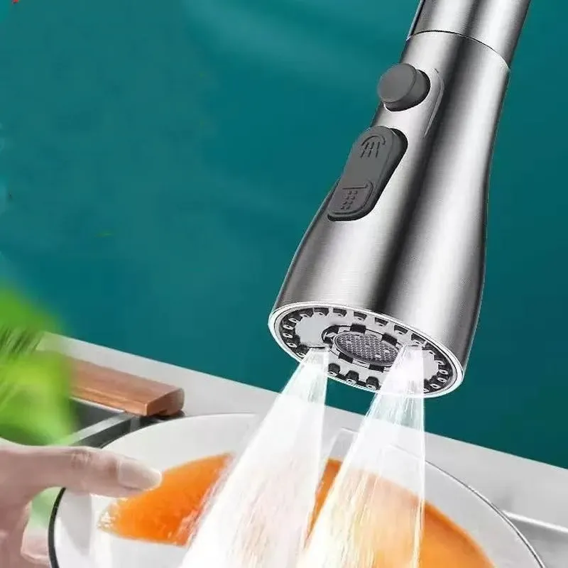 Filtre de robinet multifonctionnel pour évier de cuisine, douchette pulvérisatrice, buse extensible, tête de robinet pour salle de bain et toilettes 4