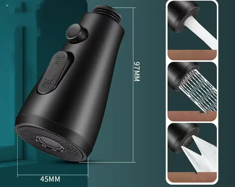 Filtre de robinet multifonctionnel pour évier de cuisine, douchette pulvérisatrice, buse extensible, tête de robinet pour salle de bain et toilettes 8