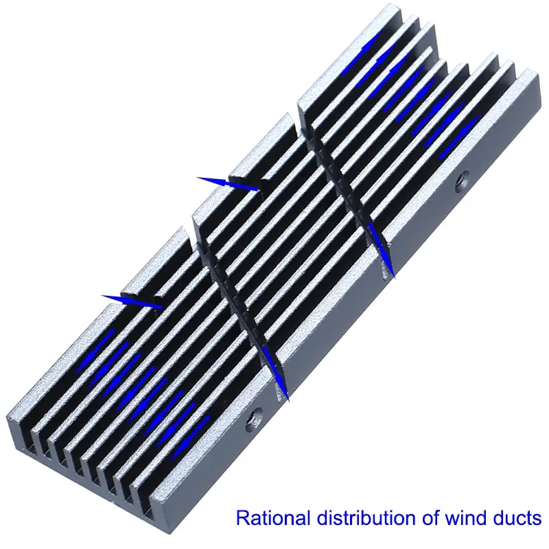 GPUHOLD Dissipateur thermique en aluminium pour SSD M.2 NVMe NGFF 2280, radiateur pour disque dur avec coussin thermique, compatible PC de bureau et PS5 2