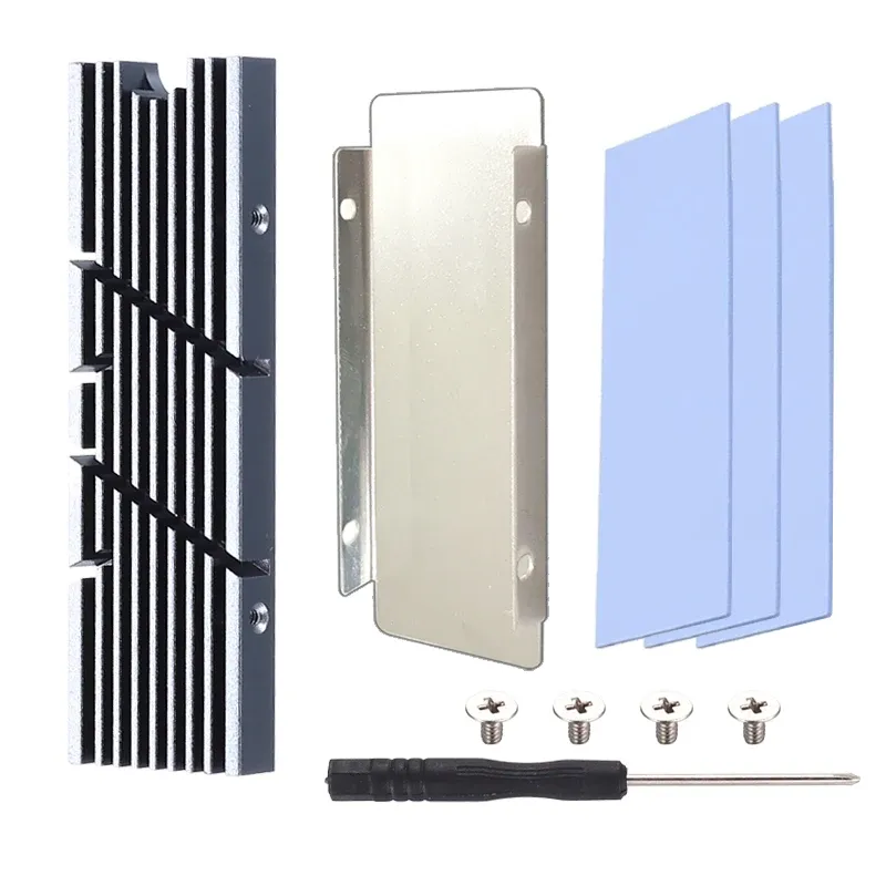 GPUHOLD Dissipateur thermique en aluminium pour SSD M.2 NVMe NGFF 2280, radiateur pour disque dur avec coussin thermique, compatible PC de bureau et PS5 9