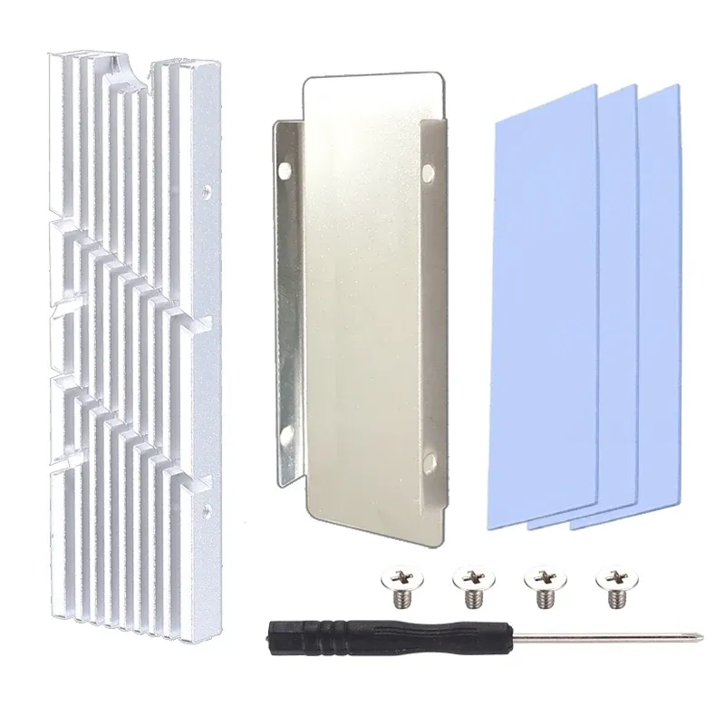 GPUHOLD Dissipateur thermique en aluminium pour SSD M.2 NVMe NGFF 2280, radiateur pour disque dur avec coussin thermique, compatible PC de bureau et PS5 7