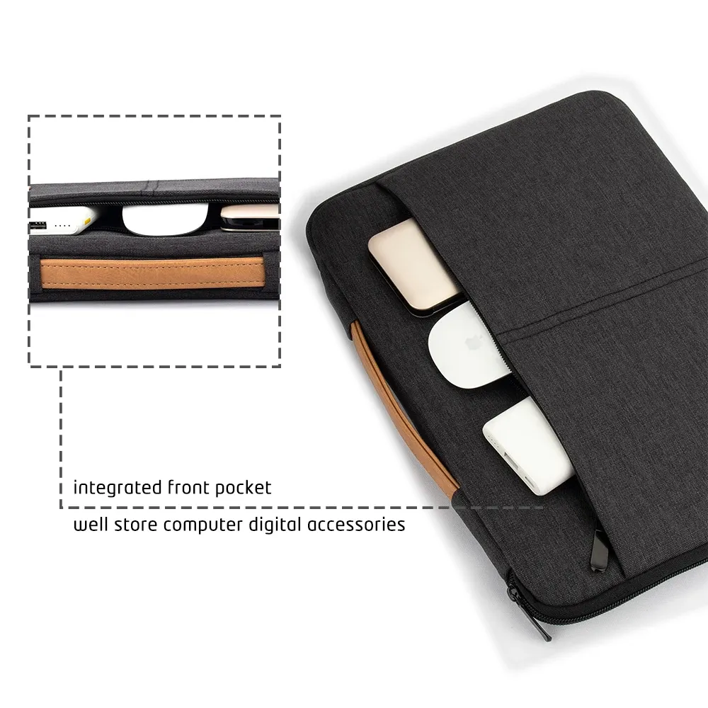 Sacoche pour ordinateur portable 14" et 15,6" résistante aux chocs, compatible MacBook, HP, Dell et Acer, mallette de voyage pour homme d'affaires 3