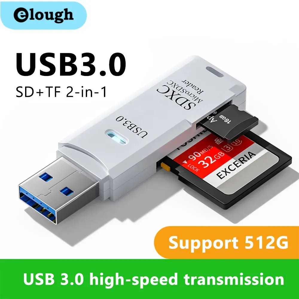Lecteur de cartes USB 3.0 2 en 1 pour cartes microSD et TF, haute vitesse 1