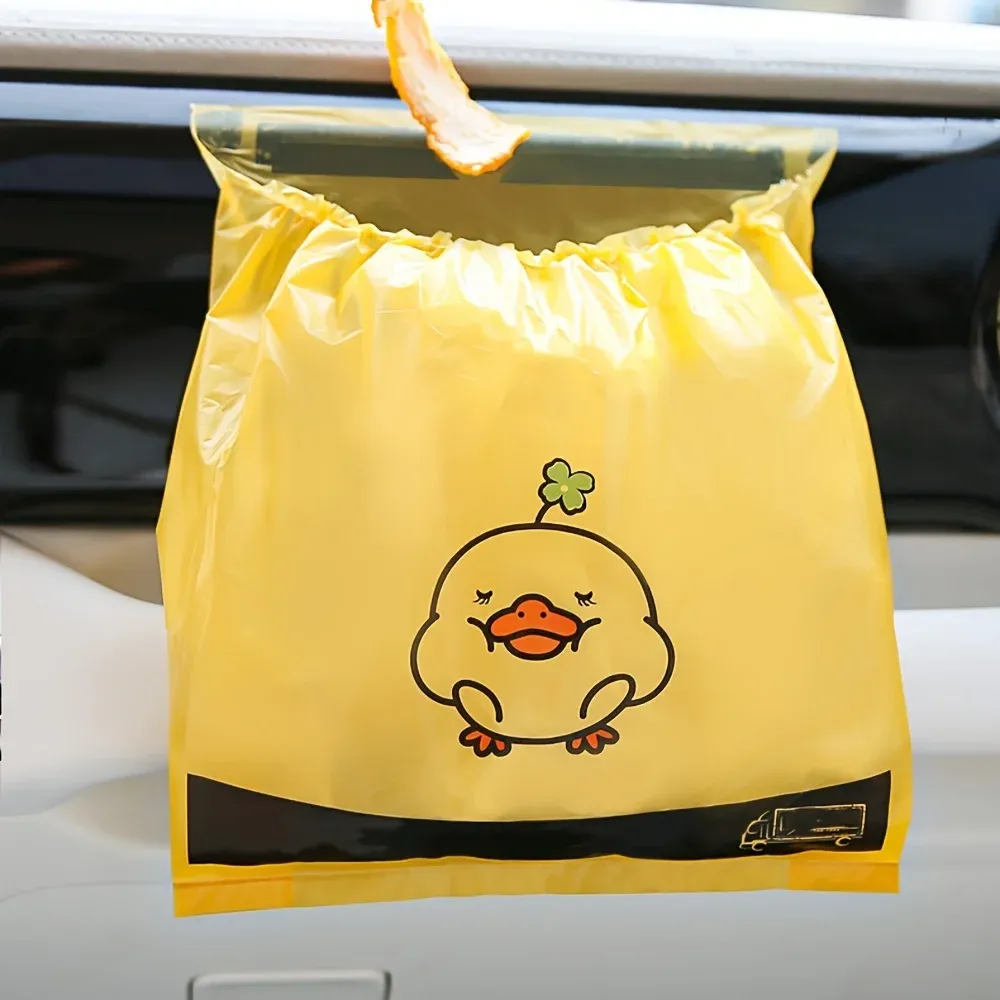 Sac poubelle adhésif jetable pour voiture, lot de 15, sac de rangement suspendu multifonction pour habitacle, petit sac plastique 2