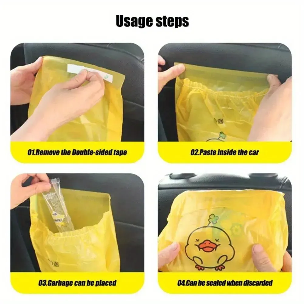 Sac poubelle adhésif pour voiture, en situation