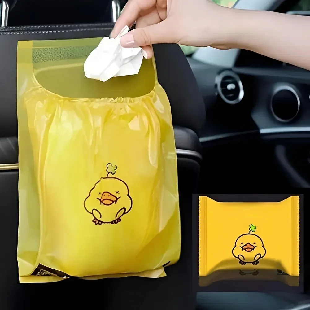Sac poubelle adhésif jetable pour voiture, lot de 15, sac de rangement suspendu multifonction pour habitacle, petit sac plastique 7