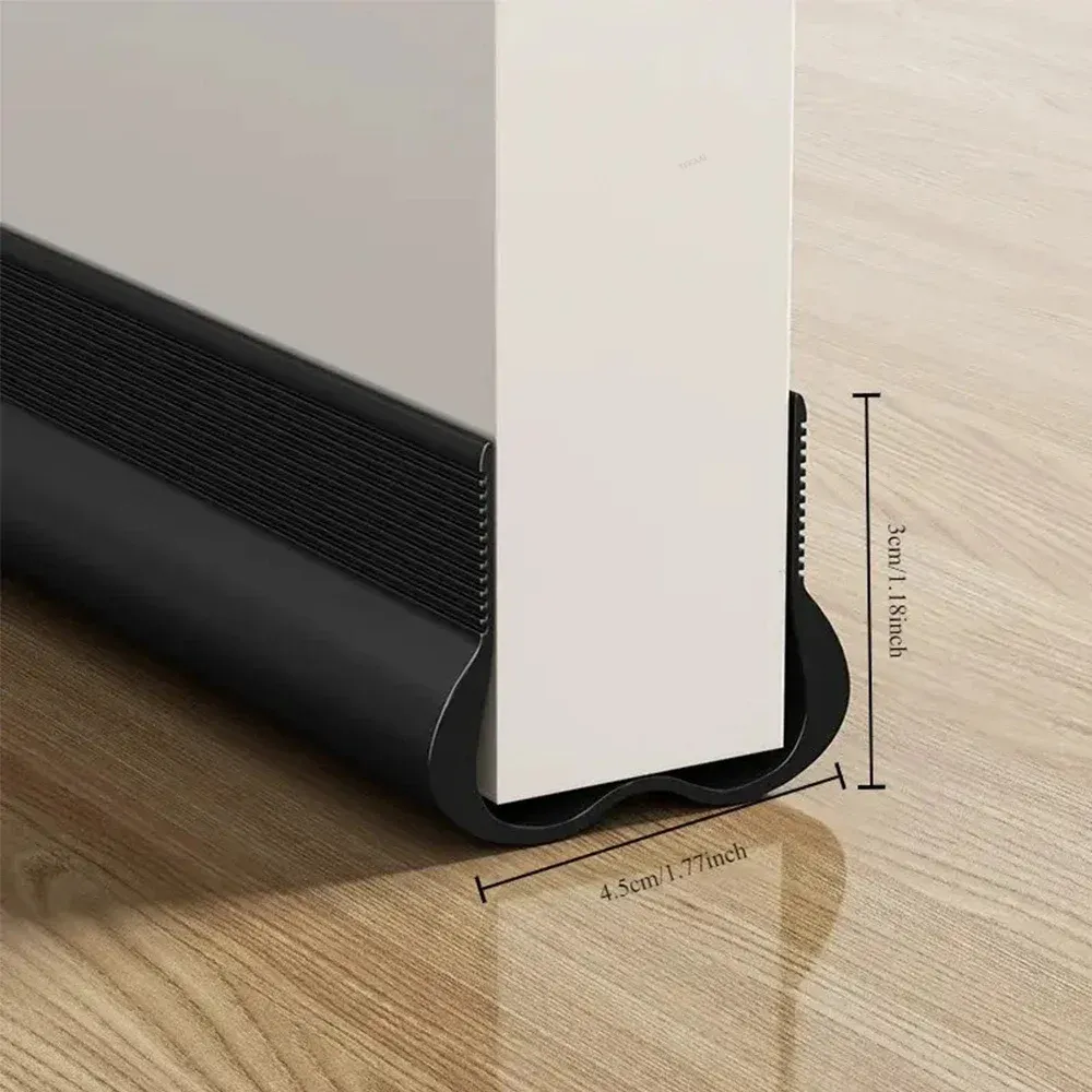 Bande d'étanchéité flexible pour bas de porte, isolation phonique et protection contre le vent et la poussière 3