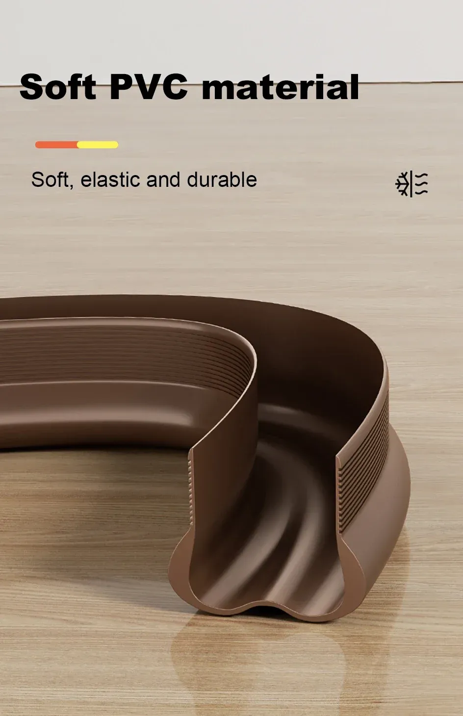 Bas de porte flexible, finition