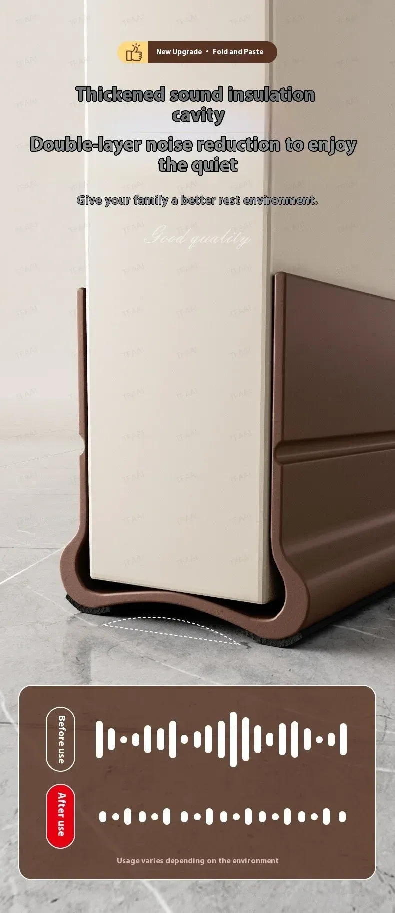 Bas de porte flexible, design épuré