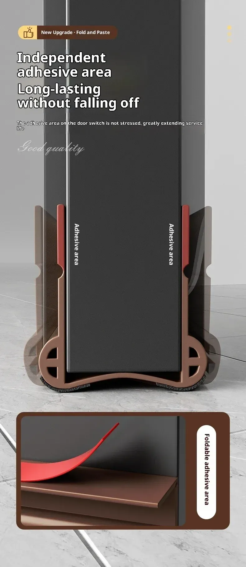 Bas de porte flexible, détail du profil