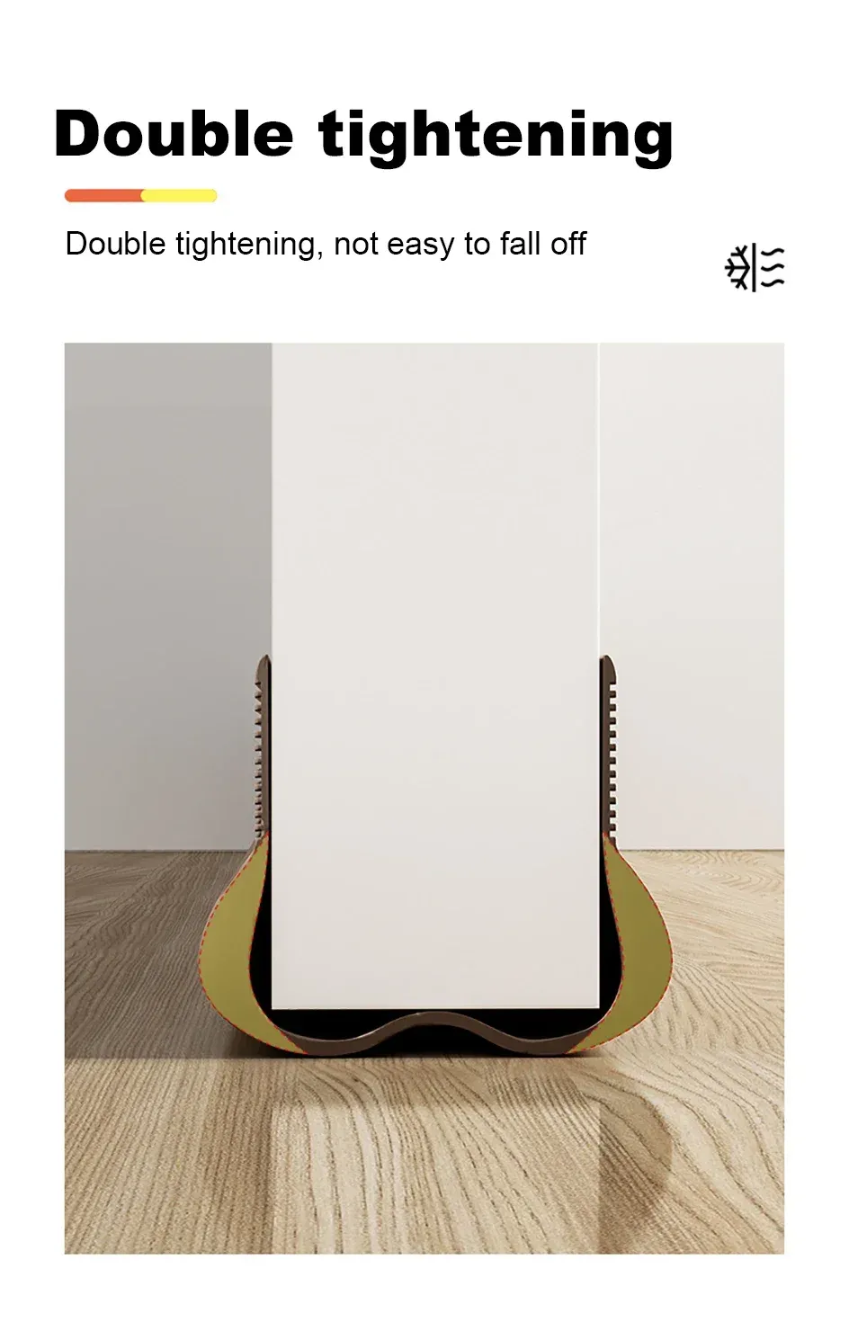 Bas de porte flexible posé sous une porte