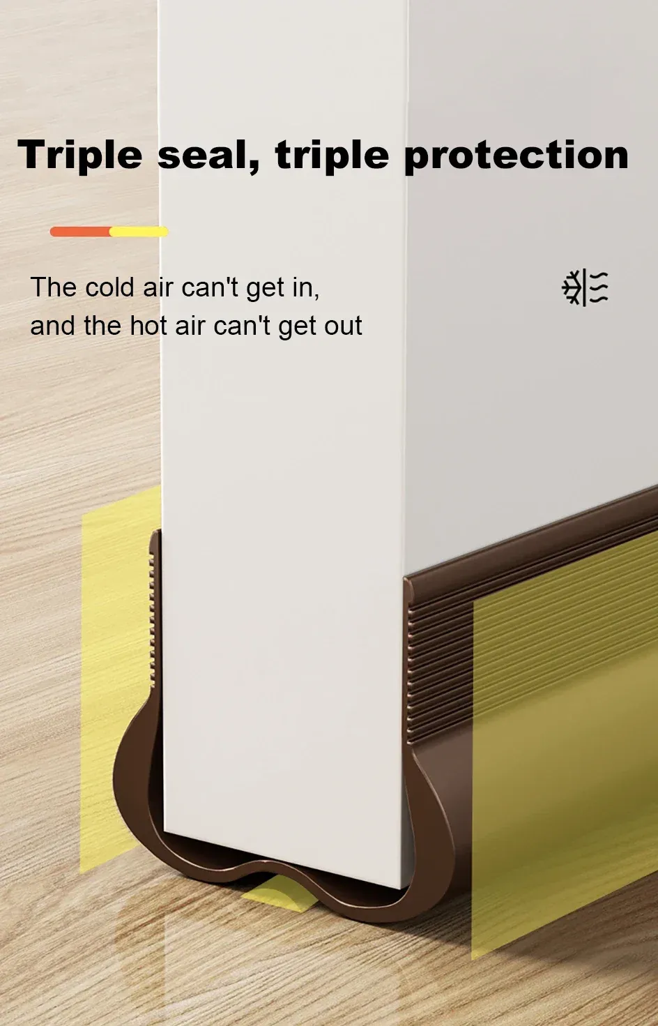 Détail du bas de porte flexible