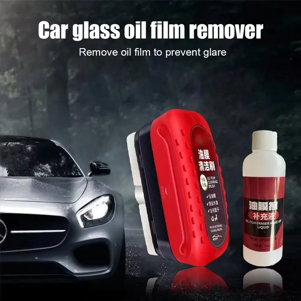 Dissolvant anti-film gras pour pare-brise intérieur avant, avec éponge et brosse 4