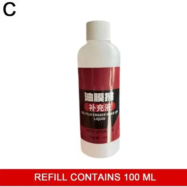 Dissolvant anti-film gras pour pare-brise intérieur avant, avec éponge et brosse 7