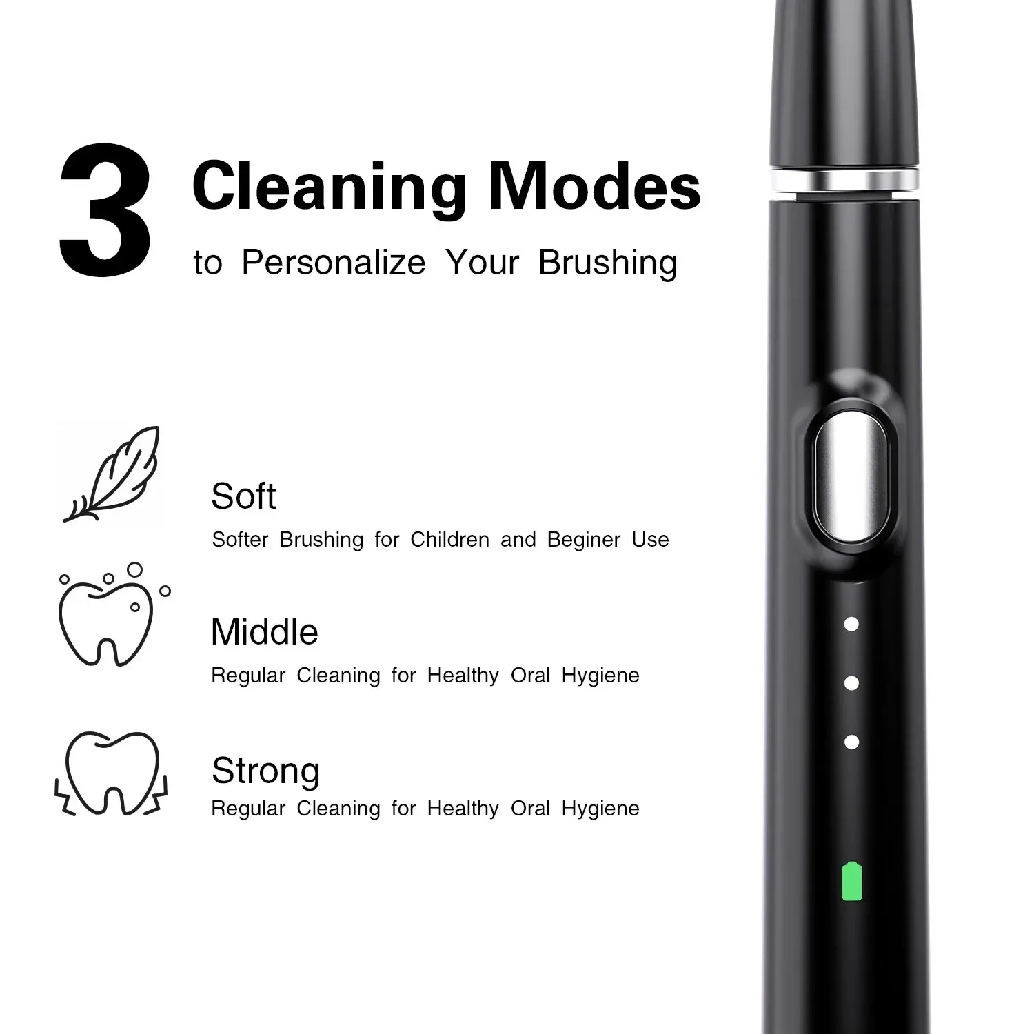 Brosse à dents électrique sonique à tête fine, étanche IPX7, idéale pour le voyage 3