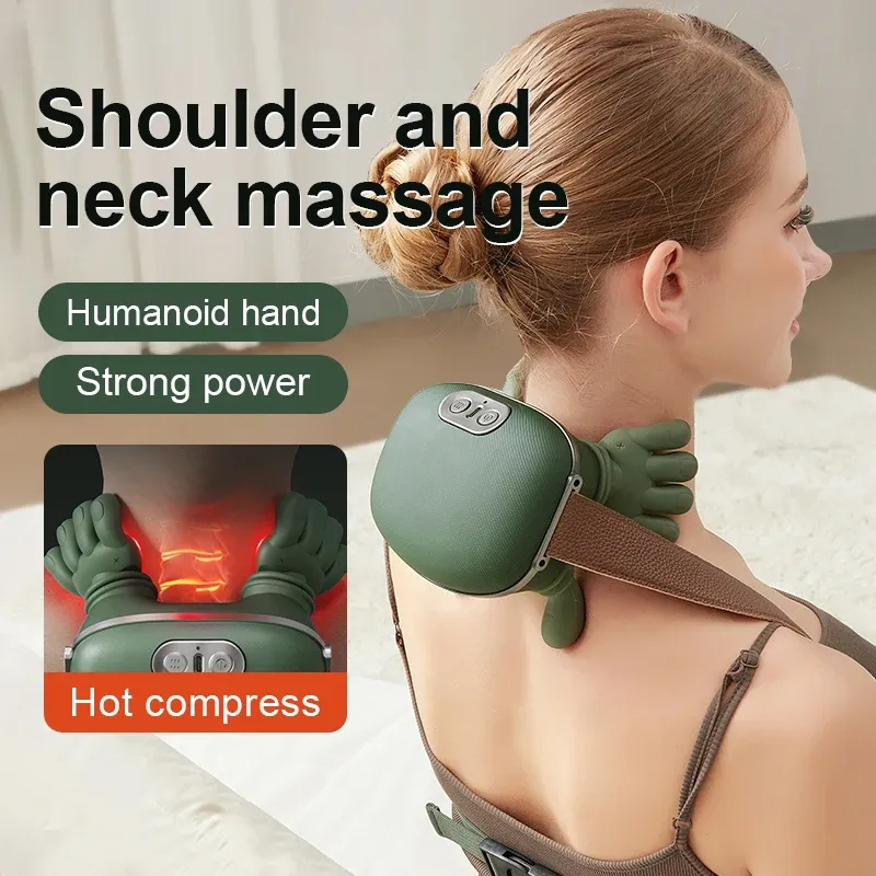Masseur bionique 4D pour la nuque et les épaules, appareil de pétrissage des muscles trapèzes, masseur sans balai pour la nuque, les épaules et les jambes 2