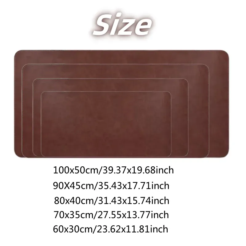 Tapis de bureau imperméable en PU, grand format, antidérapant, pour souris et clavier 2