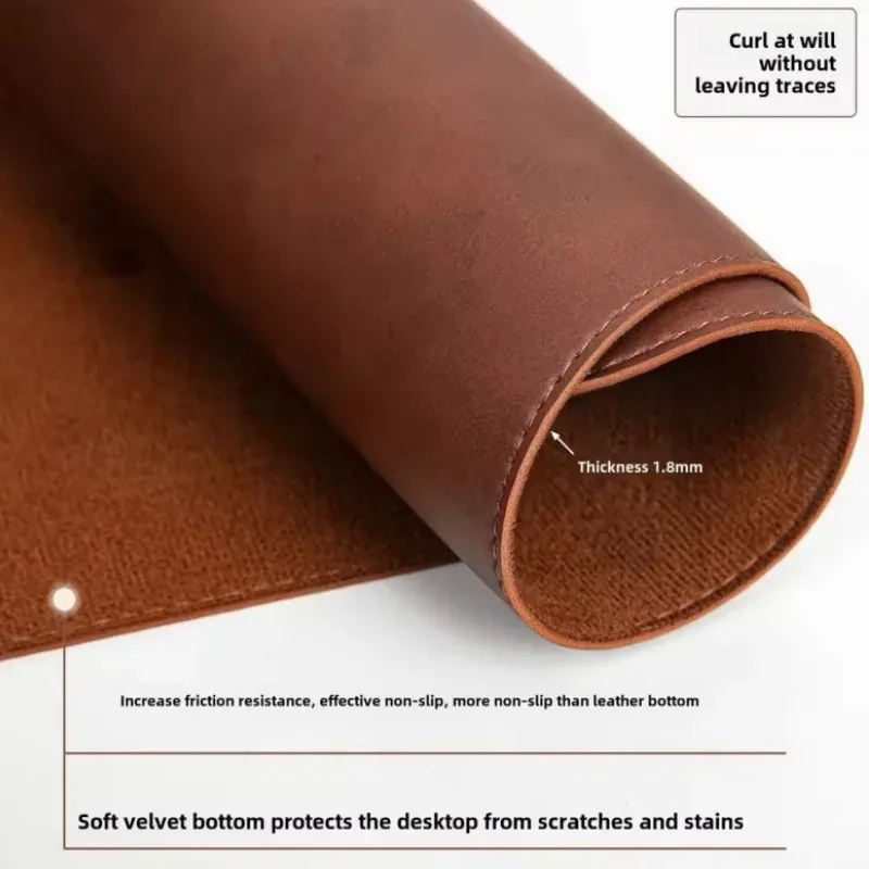 Tapis de bureau imperméable en PU, grand format, antidérapant, pour souris et clavier 3