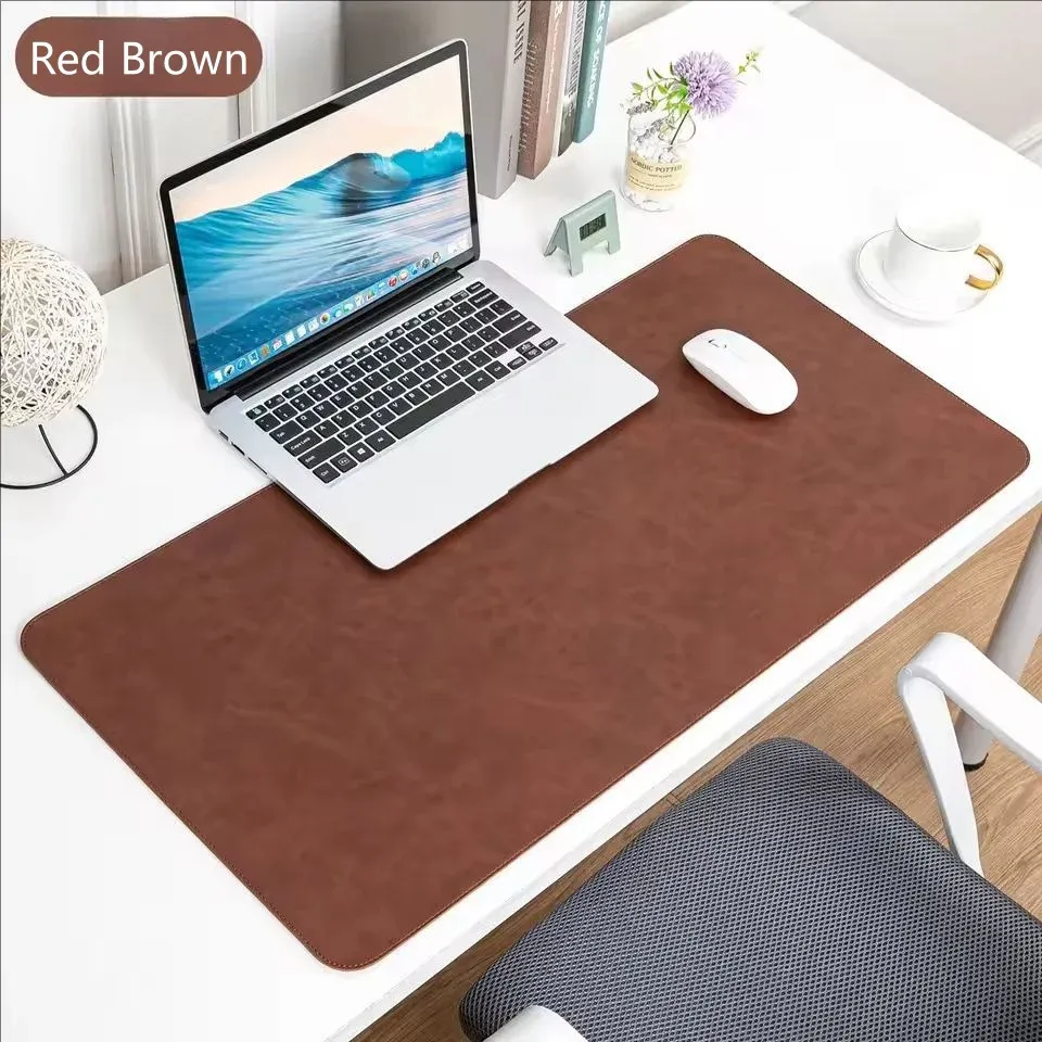 Tapis de bureau imperméable en PU, grand format, antidérapant, pour souris et clavier 6
